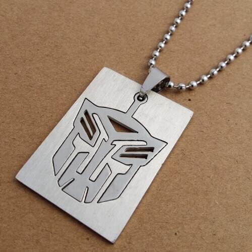 Stainless Steel Transformers Necklace Detachable Head Symbol Tag Figure Character Pendant Chain Necklaces for Women Men