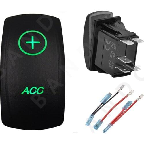 ACC 5P ON-OFF Switch Car Dashboard Button Connector Illuminated Green LED Rocker Switch for the ARB/Carling/NARVA 4x4 Style