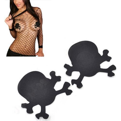 Sexy women nipple cover breast petals pads skull shaped nipple sticker bra pasties invisible nipple covers bra accessorie