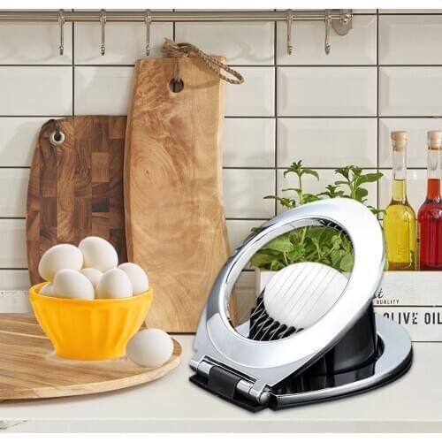Practical Boiled Egg Cutter 2 in 1 Stainless Steel Egg Fruit Section Slicer Cooking Mold Household Kitchen Accessories