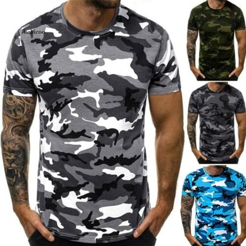Rebicoo Mens Camouflage T-Shirts