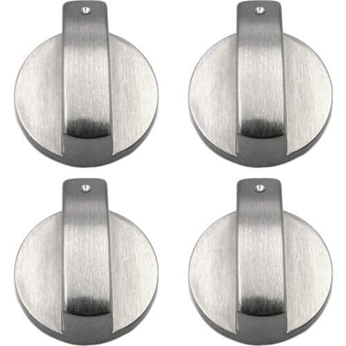 Stoves Cooker Knobs,Oven Knob(4pcs),6mm Universal Silver Gas Stove Control Knobs Adaptors Oven Rotary Switch Cooking Surface Con