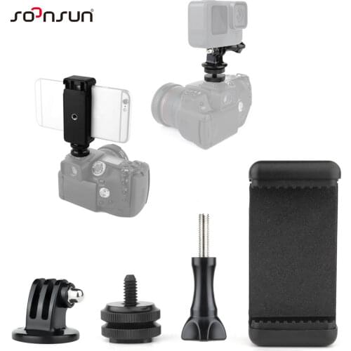 SOONSUN 1/4 "Hot Shoe Adapter with Interface Tripod Mount for GoPro Hero 7 6 5 4 3+ for Xiaomi Yi for SJCAM for GoPro Accessory