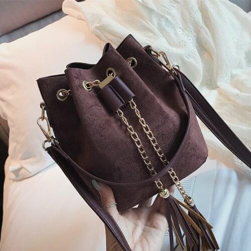 Tassel Bucket Bag Mini Crossbody Handbags Cute Suede Bucket Bag Organizer Small Tassel PU Leather Womens designer Shoulder Bag