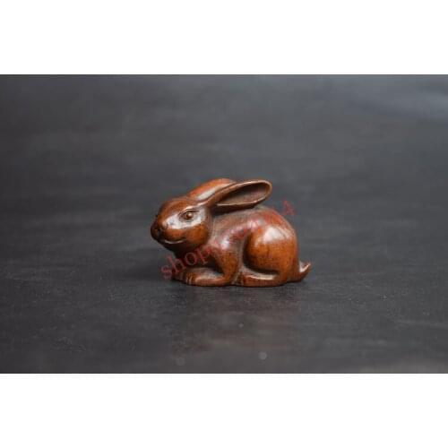 Solid pure purple copper, bunny ornaments, tea ceremony decorations, microsculpture art collections