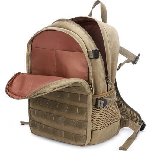 Waterproof Canvas Camera Video Backpack Outdoor Tactical Photography Bag for Canon Nikon Sony Camera/Lens/Tripod/Flash Light