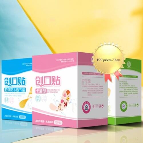 100 Count Water Resistant Breathable Bandages Cute Cartoon Adhesive Wound Care Bandages Emergency First Aid for Kids Children