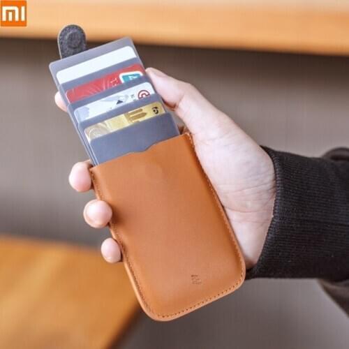 Xiaomi DAX leather Mini Slim Portable Card Holders Pulled Design Men Business Wallet Cards pull-out Money Short Women Purse