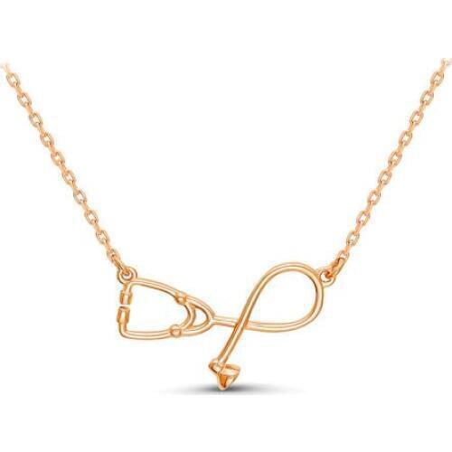Stethoscope necklace Copper Pendant Clavicle necklace Women Choker Simple Female Jewelry Gift for Doctor Medical Student