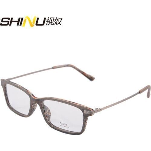 Imitation wood-grain glases frame women vintage square optical frame full rim with box case cloth Oculos de grau 5067
