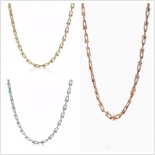 1:1 TTFF 925 Sterling Silver Classic And Exquisite Small U-Shaped Necklace, A Luxury Jewelry Gift For Valentines Day