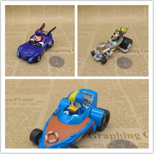 1Set/3PCS 6-9cm Genuine Disney Mickey driver Mickey Minnie Donald Duck Daisy goofy racing toy accessories collection accessories