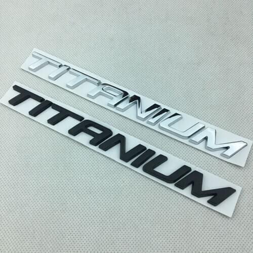 1X 3D Metal TITANIUM Rear Trunk Emblem Chrome Badge Car Stickers Decals for Ford Mondeo Taurus Ecosport Car Styling