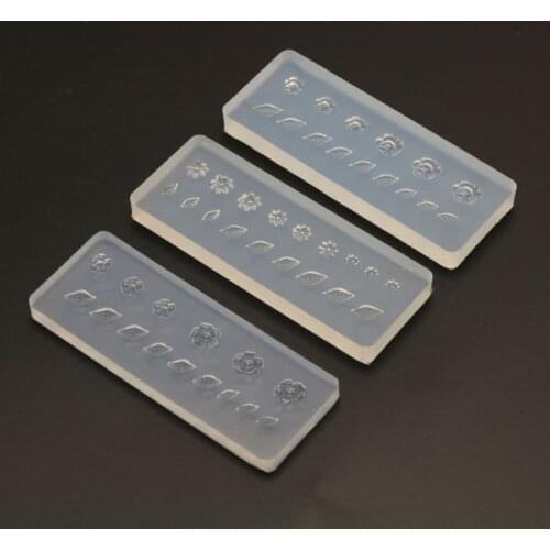 3Pcs 3D Floral Decortive Nail Art Silicone Mold Kit Leaves Flower Nail Carving Mold Nail Art Templates Maincure Tools