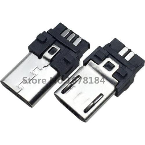 50pcs Micro USB 5pin Male Plug Connector Welding Type for Tail Charging Mobile Phone High Quality