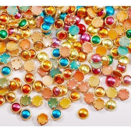 4mm 500/1000pcs Colourful Bezel Pearl Drill Rhinestone Clothing decoration tool Sewing on Garments for DIY home decoration
