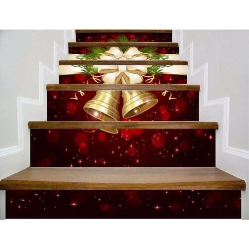 6pcs/set 18cm x 100cm Phnom Penh Bow and Bell Stairs Sticker Wallpaper LTT064