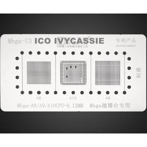 A8 A9 A10 CPU BGA Stencil For iPhone 6 6S 7 7P Bottom Layer IC Processor Reballing Pin Solder Tin Plant Net Steel Mesh MBGA-U3