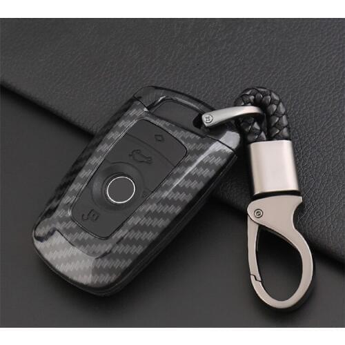 Car Stayling Auto Carbon Fiber Protection Cover Holder Protect for BMW F05 F10 F20 F30 Z4 X1 X4 X6 M1 M3 Car Key Chain Key Ring