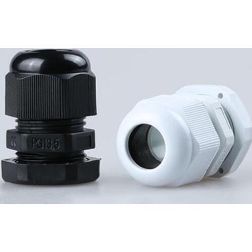 White Black PG13.5 Nylon cable gland Wiring Accessories LED cable connector waterproof Gland