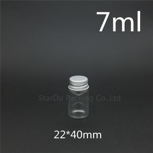 Free shipping 500pcs/lot diameter 22*40mm 7ml glass bottle screw cap for vinegar alcohol, carft/storage candy bottles