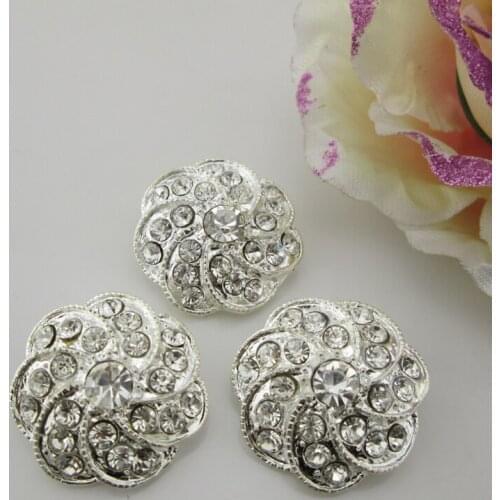 BT278 28mm)5pcs Beautiful Clear Rhinestone Buttons For Craft