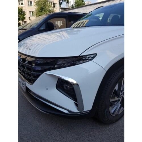 For Hyundai Tucson NX4 2021 2022 Car Front Bottom Bumper Molding Grill Trim Cover Stickers Garnish Strips Car styling