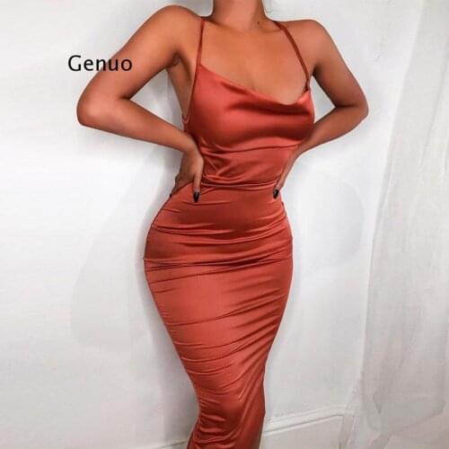 Elegant Women Formal Dresses Stain Slim Sleeveless Solid Color Evening Party Ball Prom Gown Female Dress Ladies Summer Dress hot
