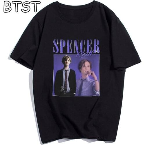 Vintage Spencer Reid Vintage Graphic Short Sleeve T-Shirt Men Fashion T-Shirt Grunge Hip Hop Tops Harajuku Tshirt