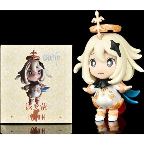 Kawaii Q Version Genshin Impact Action Figure Cute Paimon Collectable PVC Model Doll Figurine Toys for Children Home Car Decor