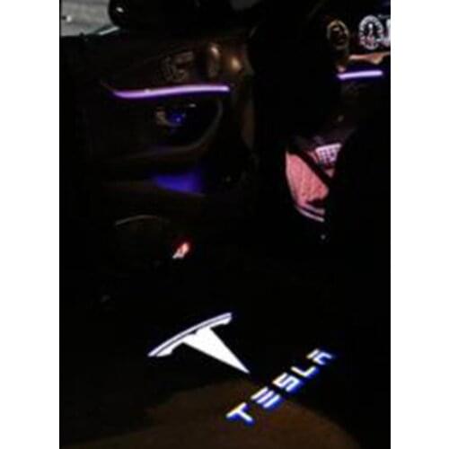 2pcs for Tesla Model S 3 X Y Led Car Door Welcome Light 2021 car accessories Projector Laser lamp For tesla