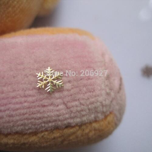 MS216-2 100pcs Gold Cute Snowflake Metal Sticker Nail Art Metal Sticker Nail Art Decoration Non-adhesive Sticker