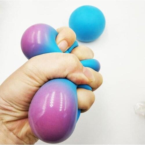 6cm Tpr Ball Stress Relief Toy Kids Adults Color Changing Environmental Protection Soft Stretchy Balls Decompression Vent Toy