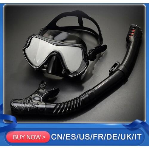 Dry Snorkel Set Scuba Diving Masks Snorkeling Set Adult With Mouthpieces Anti-Fog Goggles Glasses Swimming Fishing Pool Equipmen