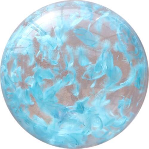 Inflatable Beach Ball Water Ball Transparent Beach Pool Paddle Toy with Built-in Feathers Group Water Recreation Summer Game