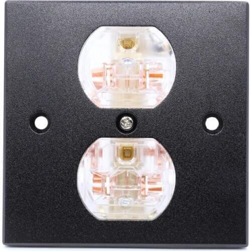 1 pcs US AC Power Receptacle Wall Outlet Red Copper Socket HIFI Duplex Plate