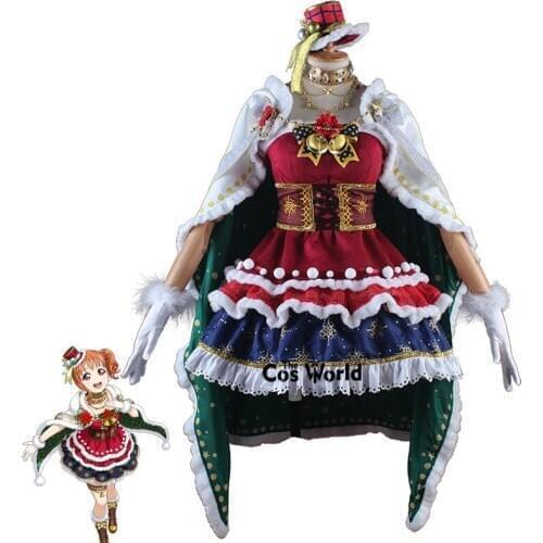 LoveLive!Sunshine!! Aqours Christmas Takami Chika Dress Uniform Outfit Anime Cosplay Costumes