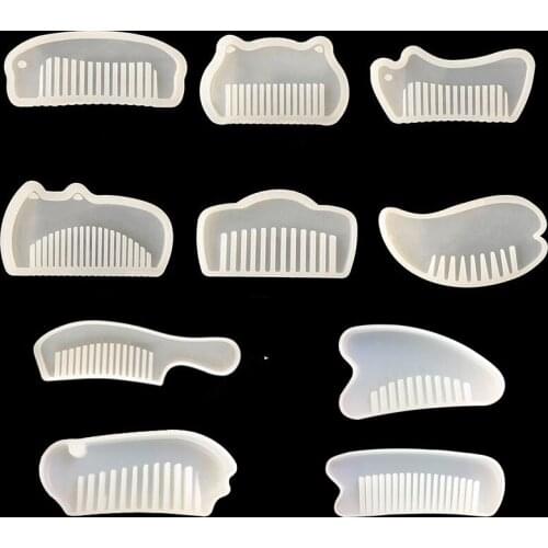 UV Resin Clear Comb silicone Mold For Epoxy Resin With Real Flower Handmade Jewelry Accessory Tools Resin Molds decorative craft