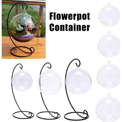 Clear Glass Ball Vase Landscape Terrarium Succulent Hanging Flowerpot Container Decorative Ornaments New