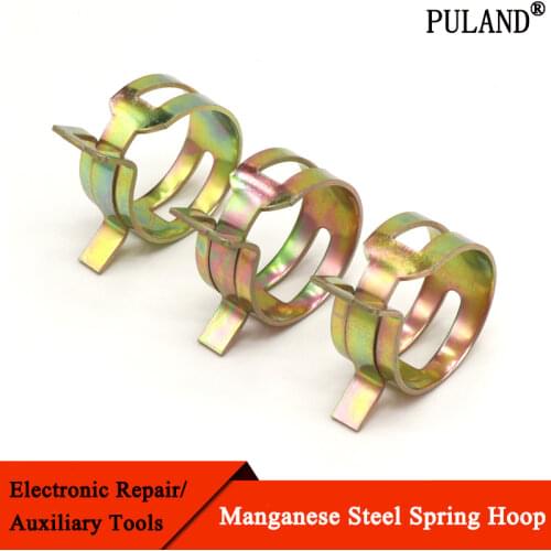 10 Pieces of Manganese Steel Spring Hoop Hand Pressure Color Galvanized Elastic Hoop Hose Hoop Water Pipe Hoop