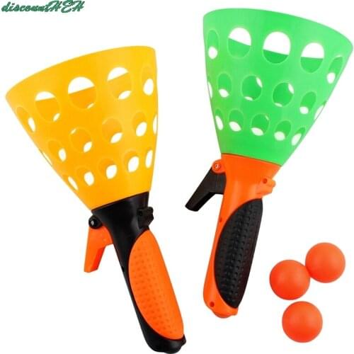 Family Parent-child Interaction Ball Double Catcher Throwing Toy Catapult Throwing Butt Bouncy Ball Docking Balls Kids Toys