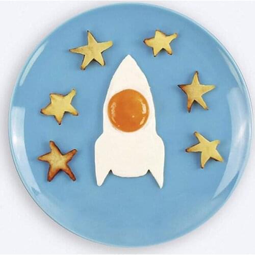 Rocket Shape Silicone Fry Egg Tools Ring Frame Cake Pancakes Mold Maker Kitchen Baking Mould Omelette Cooking Mold Dish Decor