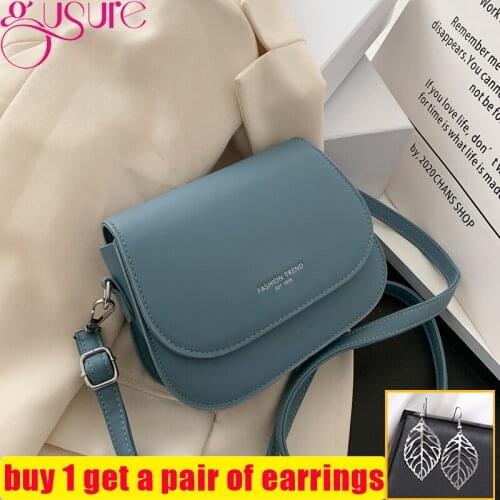 Gusure Fashion Bags For Women Designer Small Tote Bags Trendy Saddle Crossbody Bag Ladies PU Leather Handbags Purse Clutch Bag