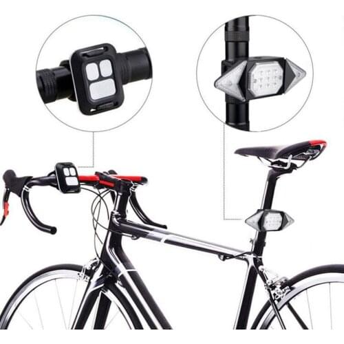 Bike Turn Signal Light Bicycle Light Wireless Remote Control Bike Taillight USB Rechargeable Bicycle Steering Riding Light