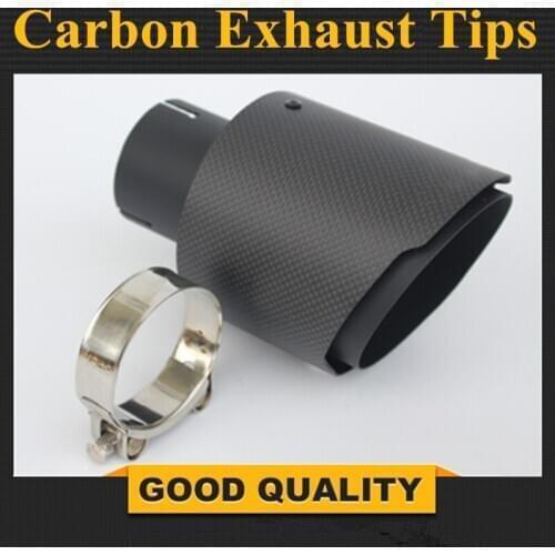 Universal Car styling Exhaust Tail Pipes Matt Carbon Fiber Muffler Tip Tail End Stainless Steel Black For Bmw E90