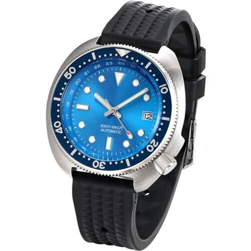 316L Stainless Steel Blue Vintage 6105 Japan NH35 Automatic Men Watch