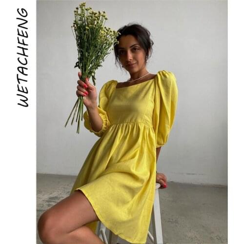 Wetachfeng Solid Summer Dresses
