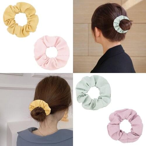 Korean Style Women Fashion Plaids Large Intestine Hair Rope Cute Sweet Elastic Hairbands DIY Clothing Decoration Holiday Gifts