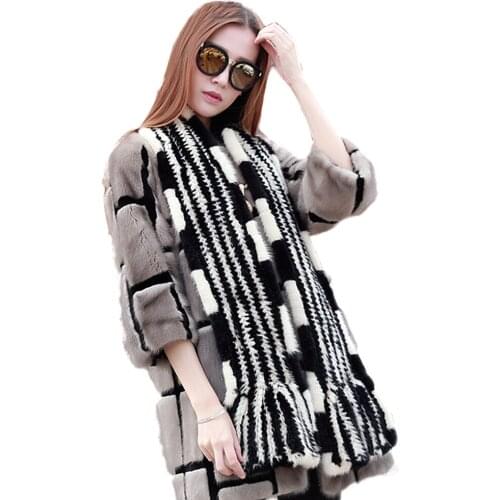 Women 100% Import Mink Fur Scarf Winter Warm Neckerchief Fishtail Wine Brown Blue