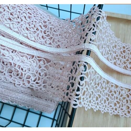 1 Meter/lot Width 5.8cm Skin Pink Water Soluble Lace Trim Ribbon DIY Clothing Garment Curtain Accessories